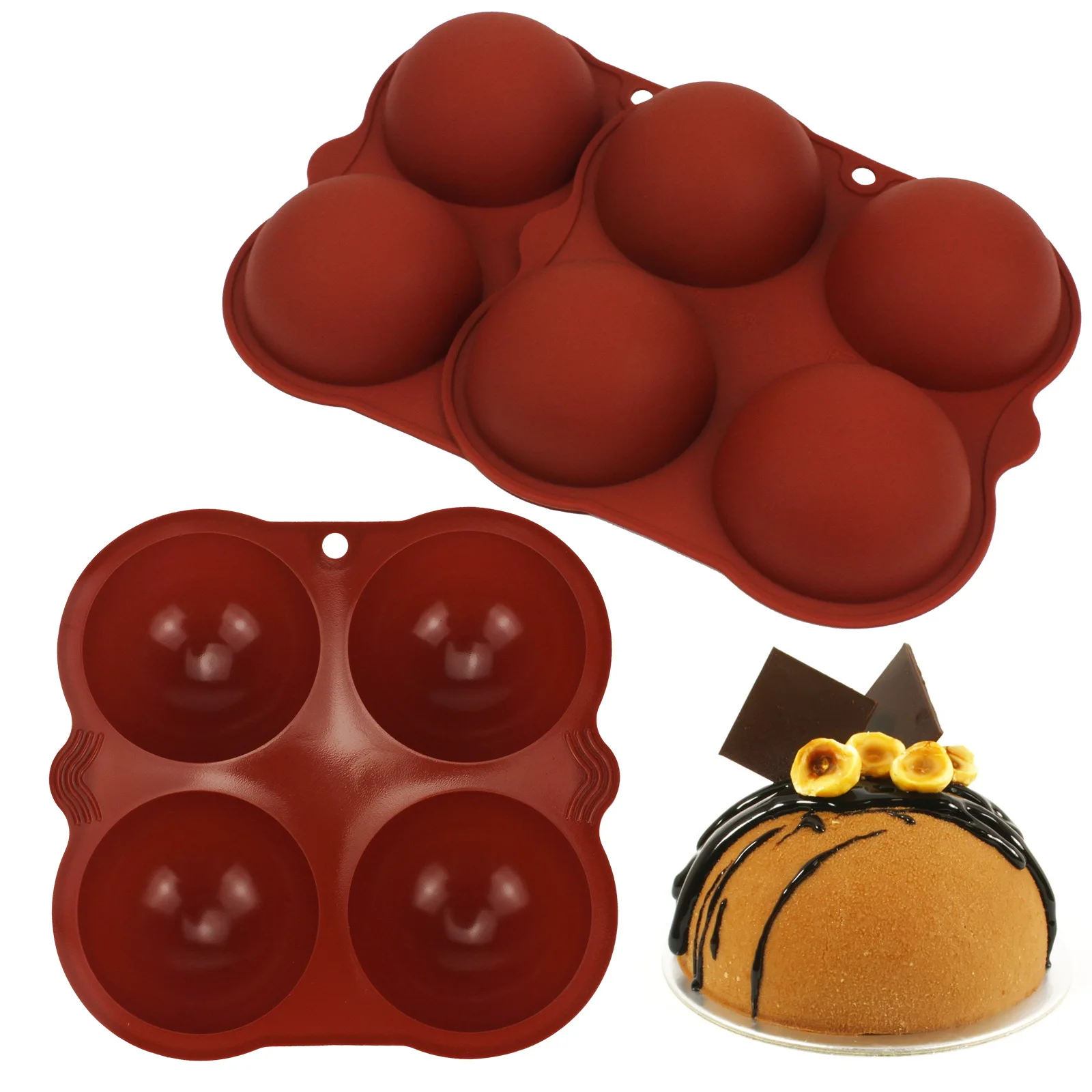 Wholesale Food Grade Silicone Chocolate molds Silicone Chocolate Bomb molds for Fat bombs Coco bombs chocolate ball Mold
Wholesale Food Grade Silicone Chocolate molds Silicone Chocolate Bomb molds for Fat bombs Coco bombs chocolate ball Mold