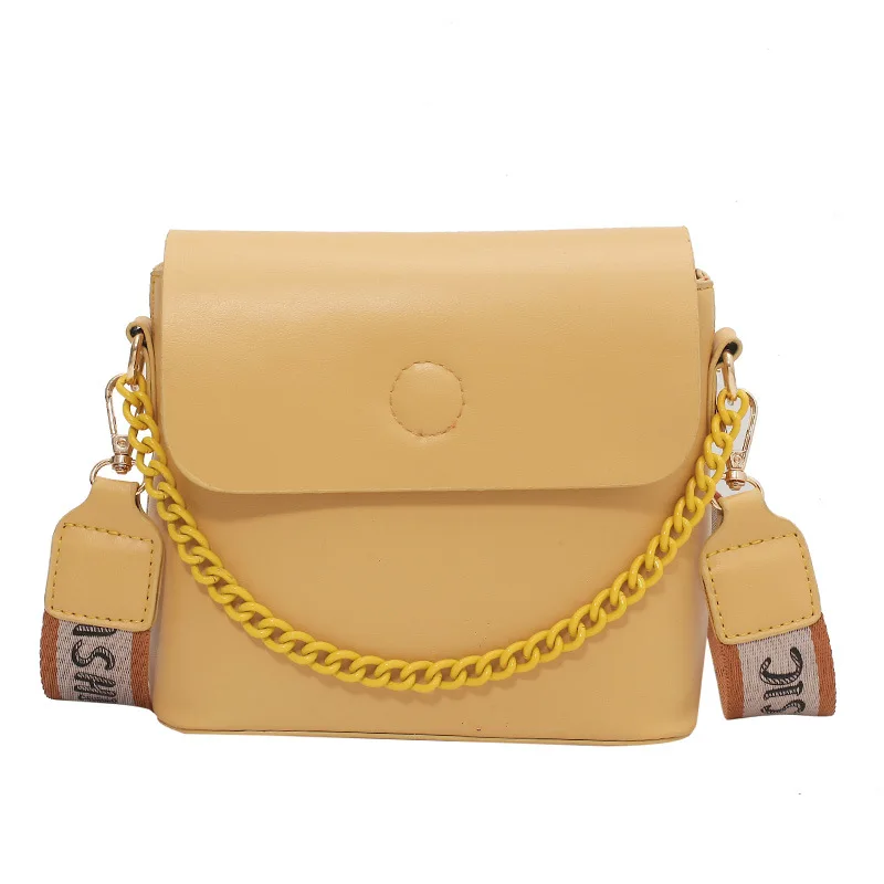 Women Pure color chains shoulder bags fashion candy color leather bucket crossbody bag for girls 2021 wholesale, Customizable
Women Pure color chains shoulder bags fashion candy color leather bucket crossbody bag for girls 2021 wholesale, Customizable