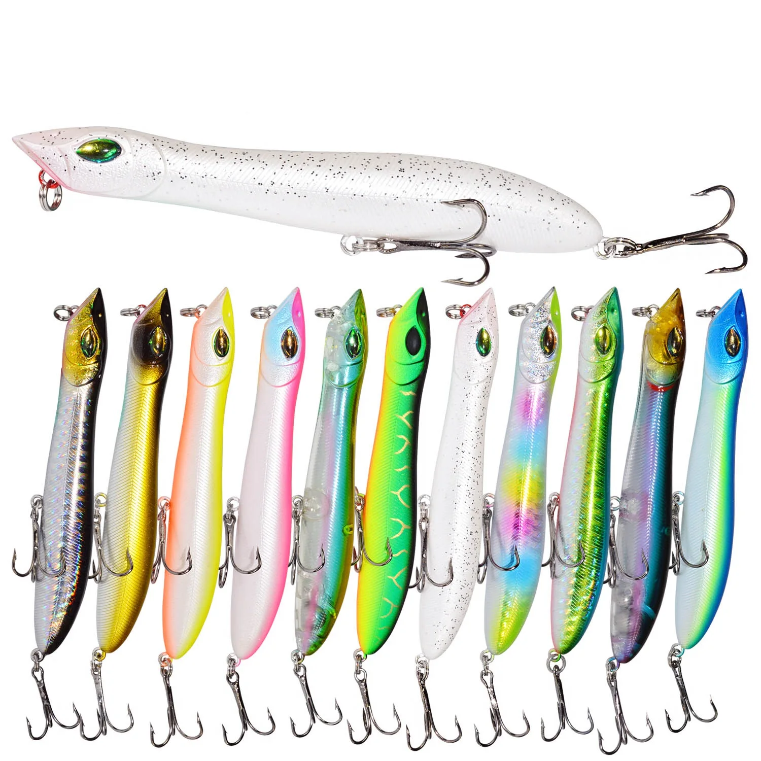 Floating Popper Hard Lure 106mm 10g Floating Hard lure extended nozzle Plastic bait minnow bait fishing lure, 12colors 
Floating Popper Hard Lure 106mm 10g Floating Hard lure extended nozzle Plastic bait minnow bait fishing lure, 12colors