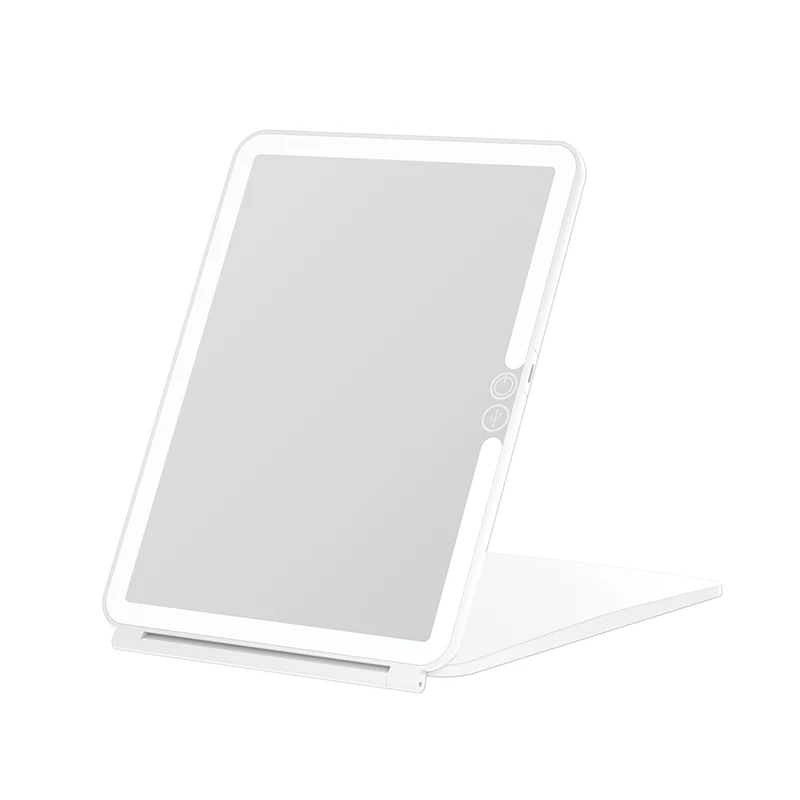 Portable Traveling Square Flip Foldable Folded LED Mini Plug-in Flat Makeup Vanity Pad Mirror Cosmetic Mirror Desktop Mirror, White/black/rose gold
Portable Traveling Square Flip Foldable Folded LED Mini Plug-in Flat Makeup Vanity Pad Mirror Cosmetic Mirror Desktop Mirror, White/black/rose gold