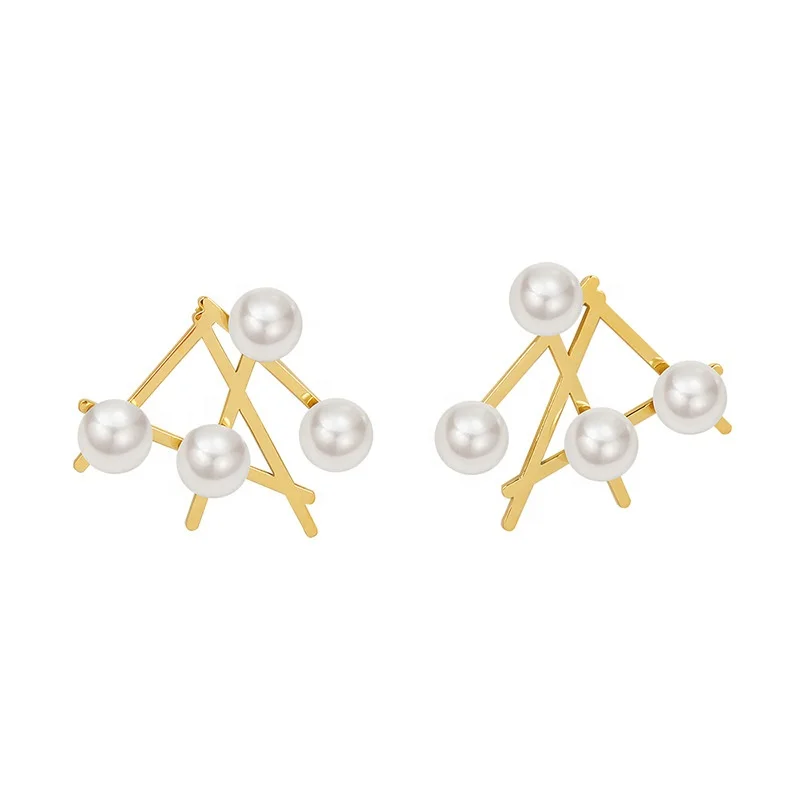 2022 new gold elegant pearl stud earrings with geometric elements stainless steel women's jewelry
2022 new gold elegant pearl stud earrings with geometric elements stainless steel women's jewelry