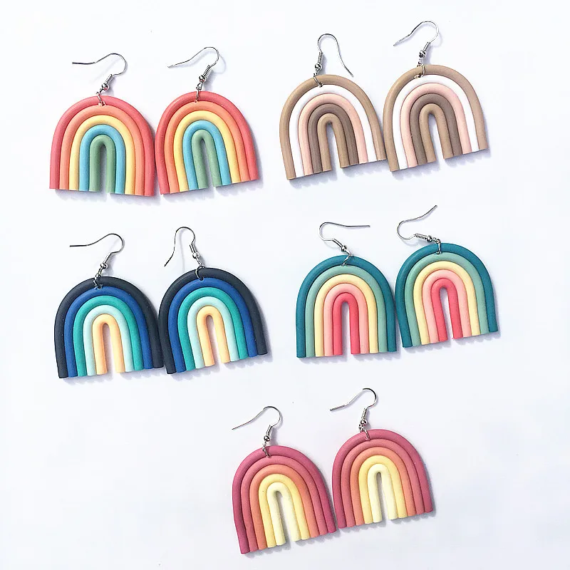 Wholesale polymer clay earrings handmade U shaped rainbow clay earring making dangle polymer clay cutters for earrings, Muilt-color
Wholesale polymer clay earrings handmade U shaped rainbow clay earring making dangle polymer clay cutters for earrings, Muilt-color