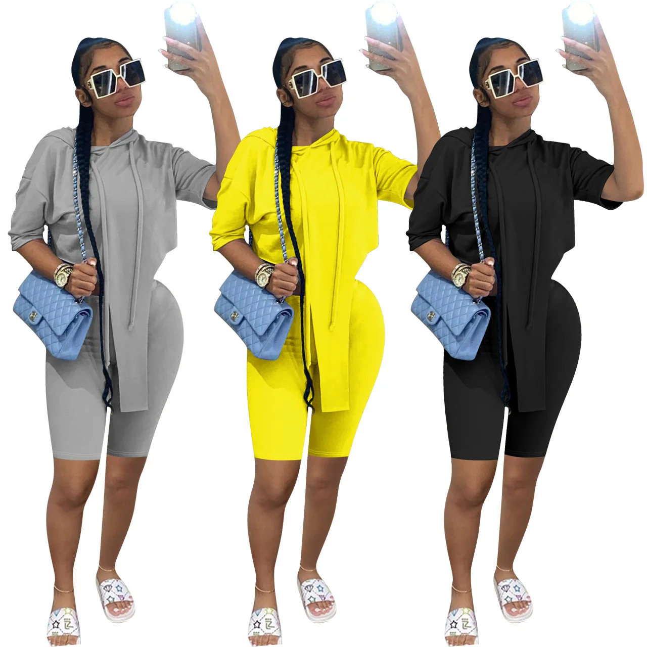 New arrivals casual short pants two piece sports wear lady tracksuits summer hoodie sets two piece short set for women, 3 colors
New arrivals casual short pants two piece sports wear lady tracksuits summer hoodie sets two piece short set for women, 3 colors