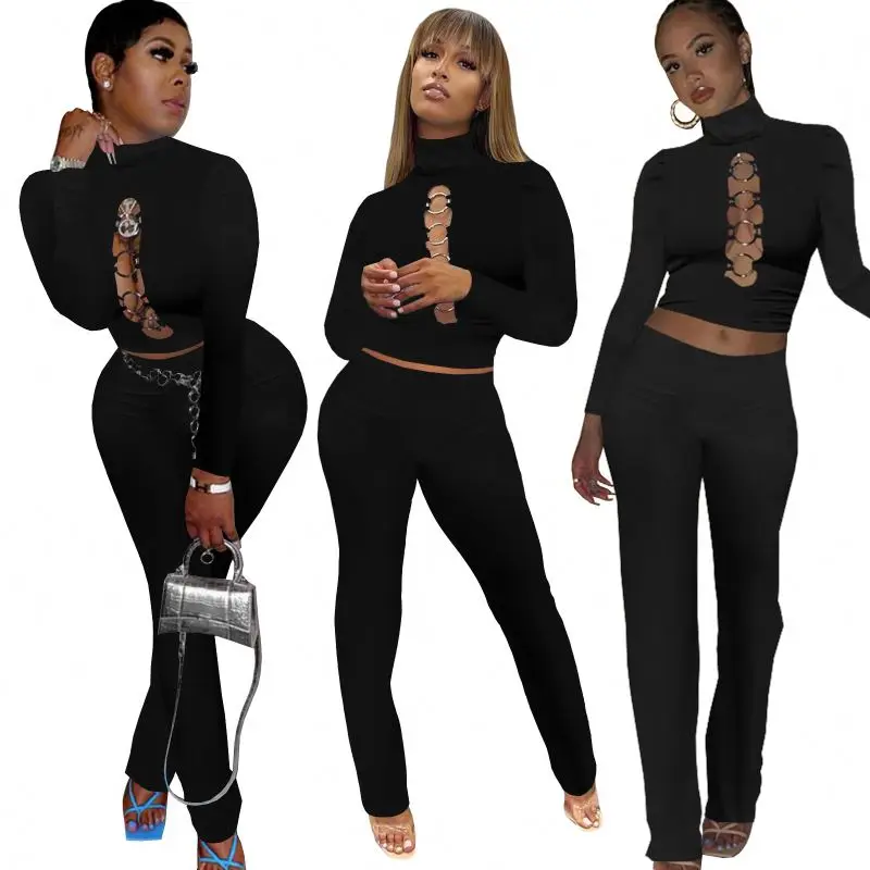Sexy 2 piece sets women hollow out club wear long sleeve pants sets black two piece sets for woman, Gray
Sexy 2 piece sets women hollow out club wear long sleeve pants sets black two piece sets for woman, Gray