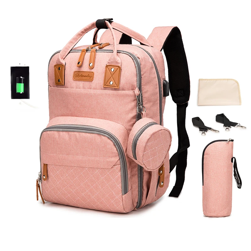 2021 Multifunctional Waterproof Pink Baby Mother Diaper Bag Backpack With Changing Station
2021 Multifunctional Waterproof Pink Baby Mother Diaper Bag Backpack With Changing Station