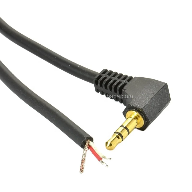 3 Pole 3.5mm Stereo Jack Plug to Bare Wire open end audio cable