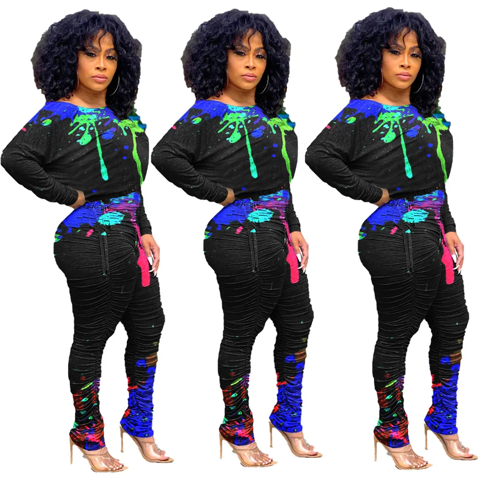 new sexy women's pleated splash ink printing casual suit two-piece suit NY8020, Picture
new sexy women's pleated splash ink printing casual suit two-piece suit NY8020, Picture