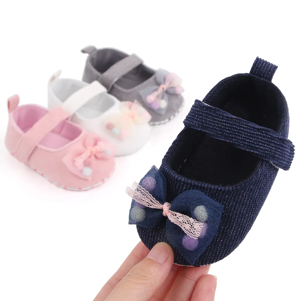 Hot Sale Spring&Autumn Lace Bow Design Soft Sole Baby Dress Shoes Toddler Baby Girl Shoes manufacture