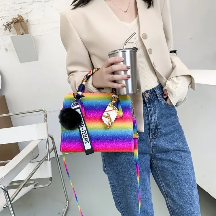 Hot Sale Jelly Purses Women Crossbody Bag Fashion Girls Rainbow Hard Handbag, As picture
Hot Sale Jelly Purses Women Crossbody Bag Fashion Girls Rainbow Hard Handbag, As picture