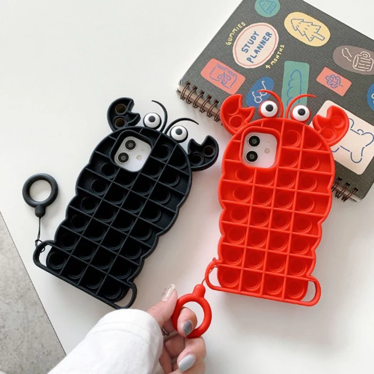 New Hot sale silicone Lobster phone cover case Stress Reliever Push It Bubble silicone mobile phone case, Blue/green / yellow/ rainbow and ect
New Hot sale silicone Lobster phone cover case Stress Reliever Push It Bubble silicone mobile phone case, Blue/green / yellow/ rainbow and ect
