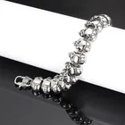 European and American punk men sewing skull titanium stainless steel bracelet hiphop