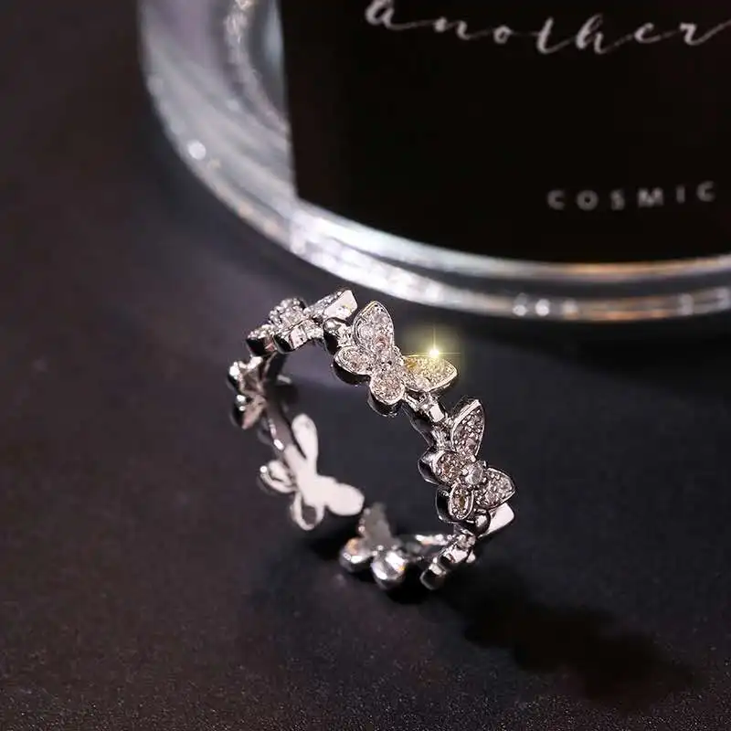 Fashion Design Crystal Rhinestone Butterfly Open Jewelry Ring for Women Ingenious Gift Wholesale
Fashion Design Crystal Rhinestone Butterfly Open Jewelry Ring for Women Ingenious Gift Wholesale