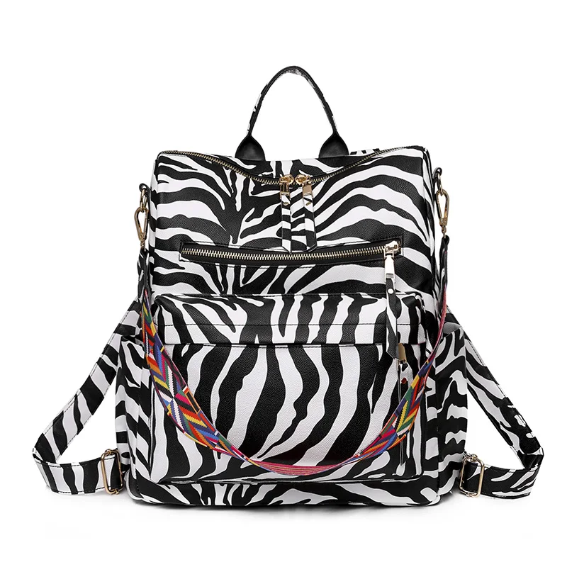 Retro Fashion Casual Zebra Pattern Bag for Girls PU Leather Convertible Backpacks Large Capacity Backpack for Wholesalers
Retro Fashion Casual Zebra Pattern Bag for Girls PU Leather Convertible Backpacks Large Capacity Backpack for Wholesalers
