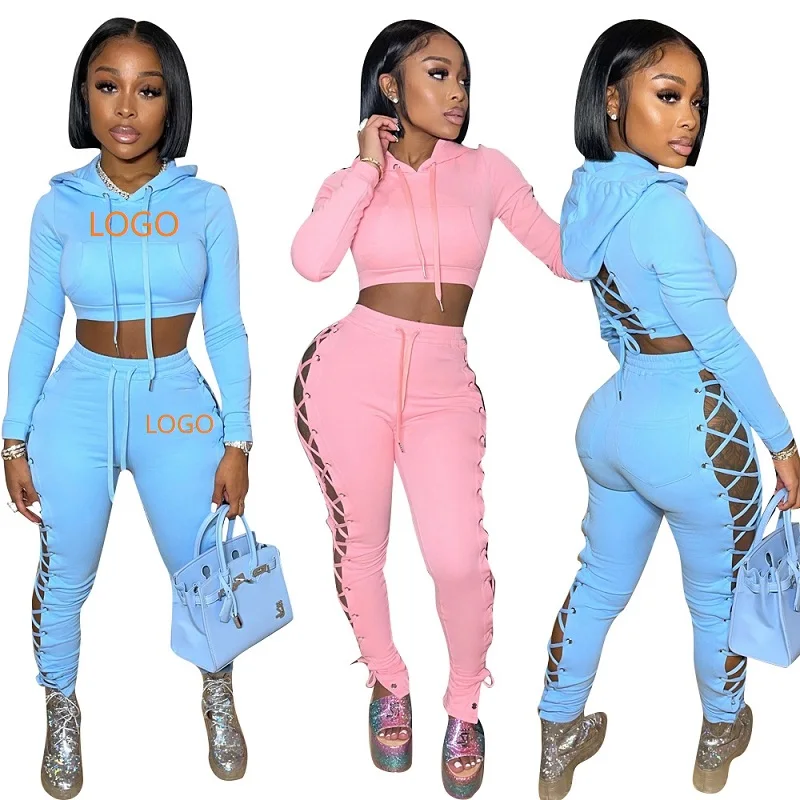 Free sample custom logo fall clothing 2021 lace up hoodie two piece matching sets pants crop top 2 piece set, Picture color
Free sample custom logo fall clothing 2021 lace up hoodie two piece matching sets pants crop top 2 piece set, Picture color