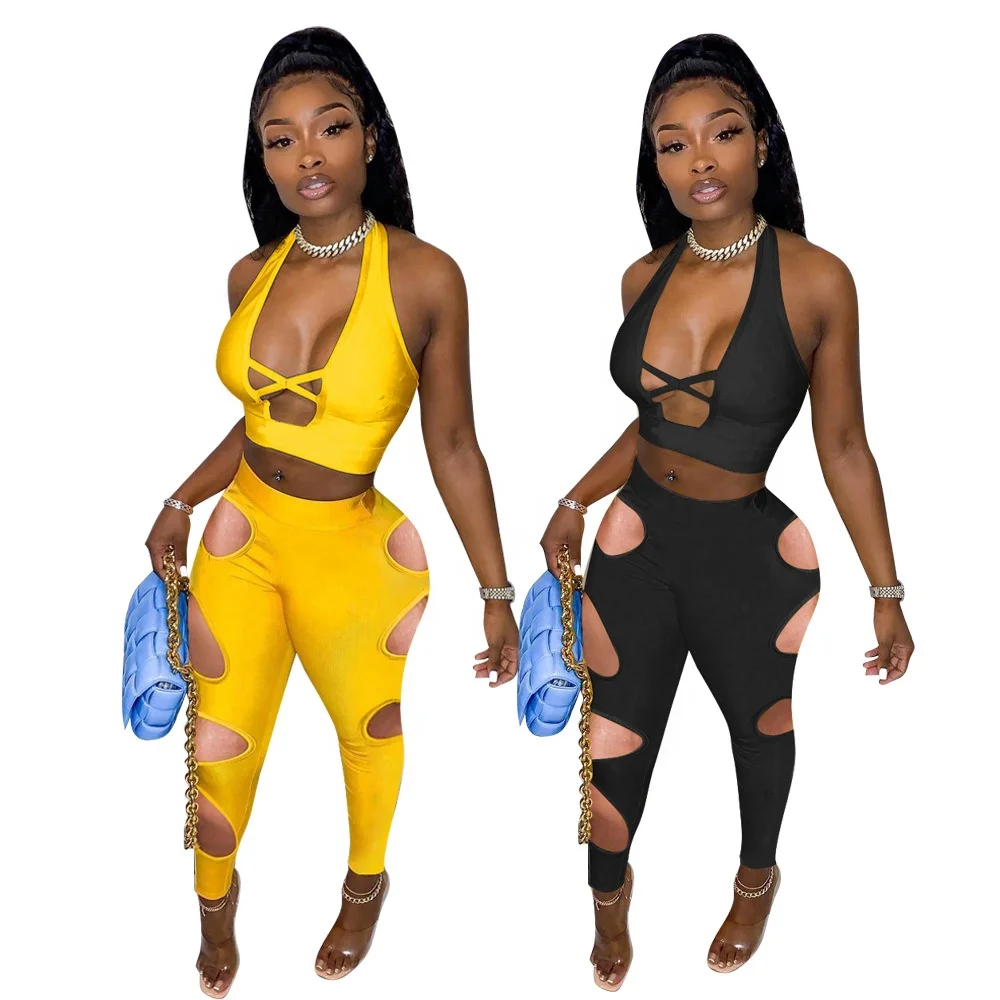 MT363-7035 Wholesale Summer 2021 Solid Color Halter Top Long Hollow Out Pants women clothing sets 2 Piece Set Women
MT363-7035 Wholesale Summer 2021 Solid Color Halter Top Long Hollow Out Pants women clothing sets 2 Piece Set Women