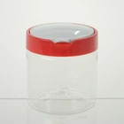 300ml 10oz Plastic PET Refillable Jar with Red Flip Top Cap