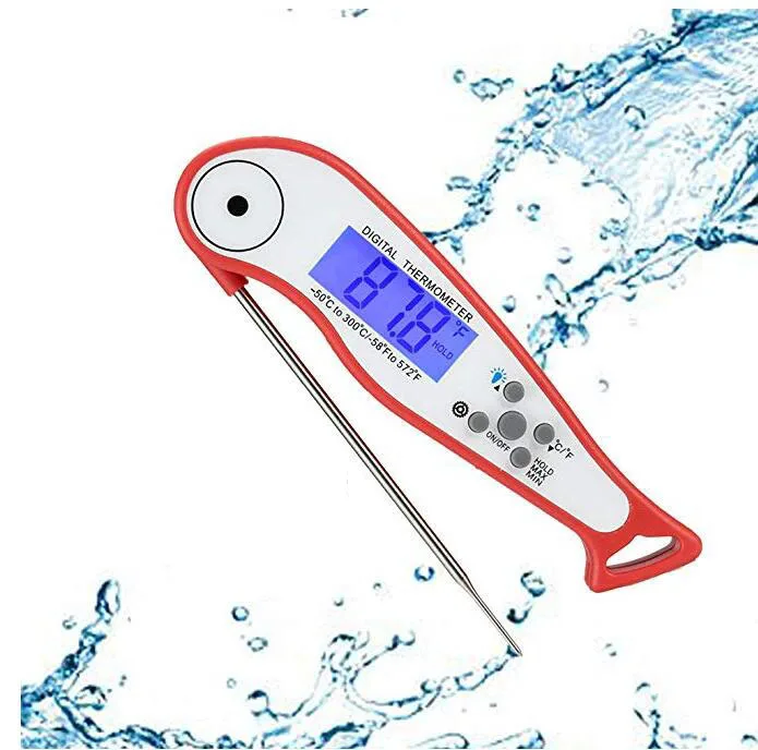 Super Fast Read Foldable Food BBQ Steak Thermometer With Probe, Red /black/customized 
Super Fast Read Foldable Food BBQ Steak Thermometer With Probe, Red /black/customized