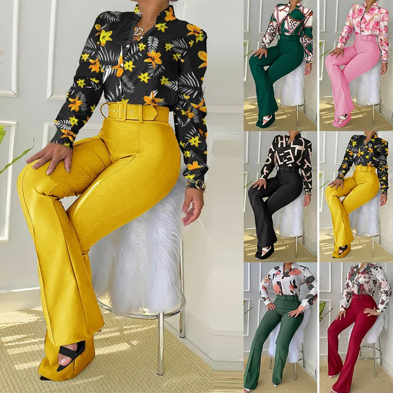 2022 Spring Printed Blouse Top Shirts And Pants Sets For Women Two Piece Work Office Wear
2022 Spring Printed Blouse Top Shirts And Pants Sets For Women Two Piece Work Office Wear