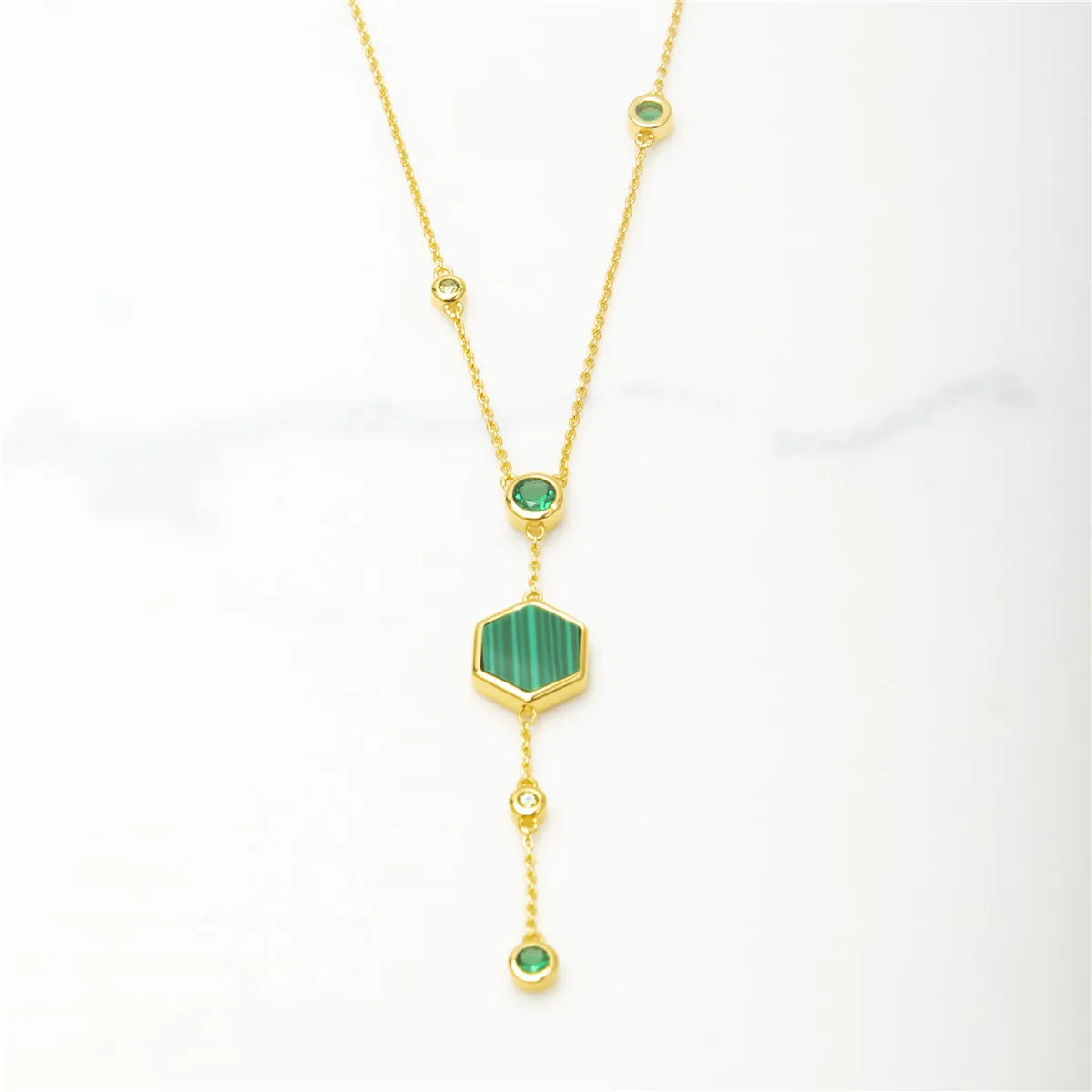 Wholesale 925 Sterling Silve Necklace 18K Gold Plated Pendant Makachite Necklace, Customized color
Wholesale 925 Sterling Silve Necklace 18K Gold Plated Pendant Makachite Necklace, Customized color