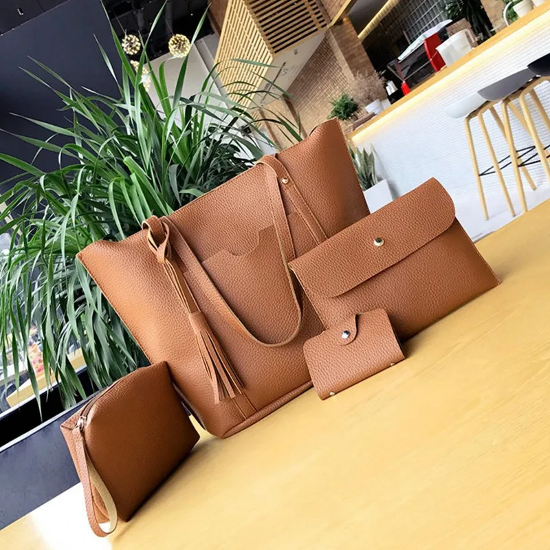 New Korean tassel design ladies bags set pu leather 4pcs handbags set, Red / black / pink / brown / grey
New Korean tassel design ladies bags set pu leather 4pcs handbags set, Red / black / pink / brown / grey