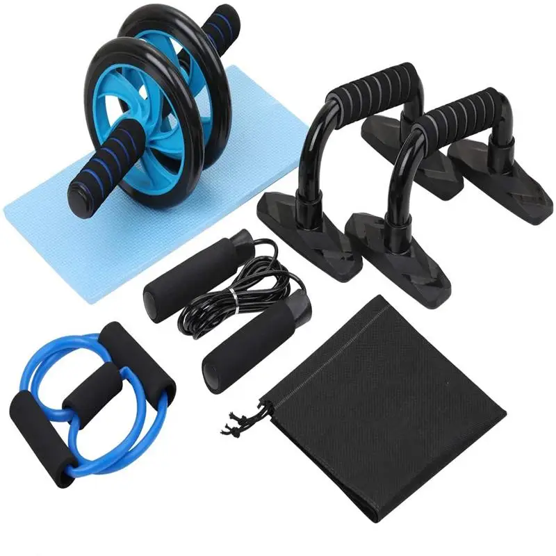 Ab Wheel Roller Set with Push-UP Bar Jump Rope and Knee Pad Home Gym Workout Equipment for Home Workouts-Muscle Fitness Training, Blue
Ab Wheel Roller Set with Push-UP Bar Jump Rope and Knee Pad Home Gym Workout Equipment for Home Workouts-Muscle Fitness Training, Blue