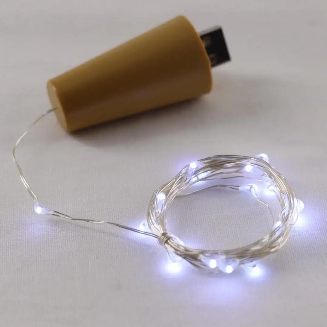 USB chargeable 2m 20LED String Silver Copper Wire Holiday Party Christmas Fairy Lights