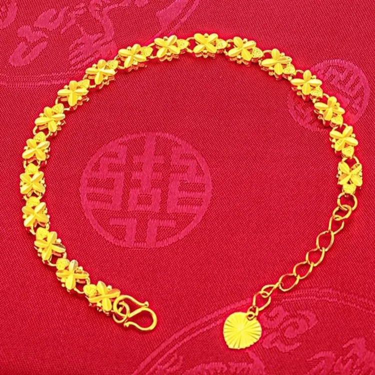 Gold Plated Ladies Exquisite Clover Bracelet Gold Plated Bracelet Wedding Jewelry Four Leaf Clover Bracelet
Gold Plated Ladies Exquisite Clover Bracelet Gold Plated Bracelet Wedding Jewelry Four Leaf Clover Bracelet