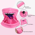 Side Custom Cartoon Double Side Sueded Kids Winter Tube Head Scarf With Strawtring For Outdoor Sports
