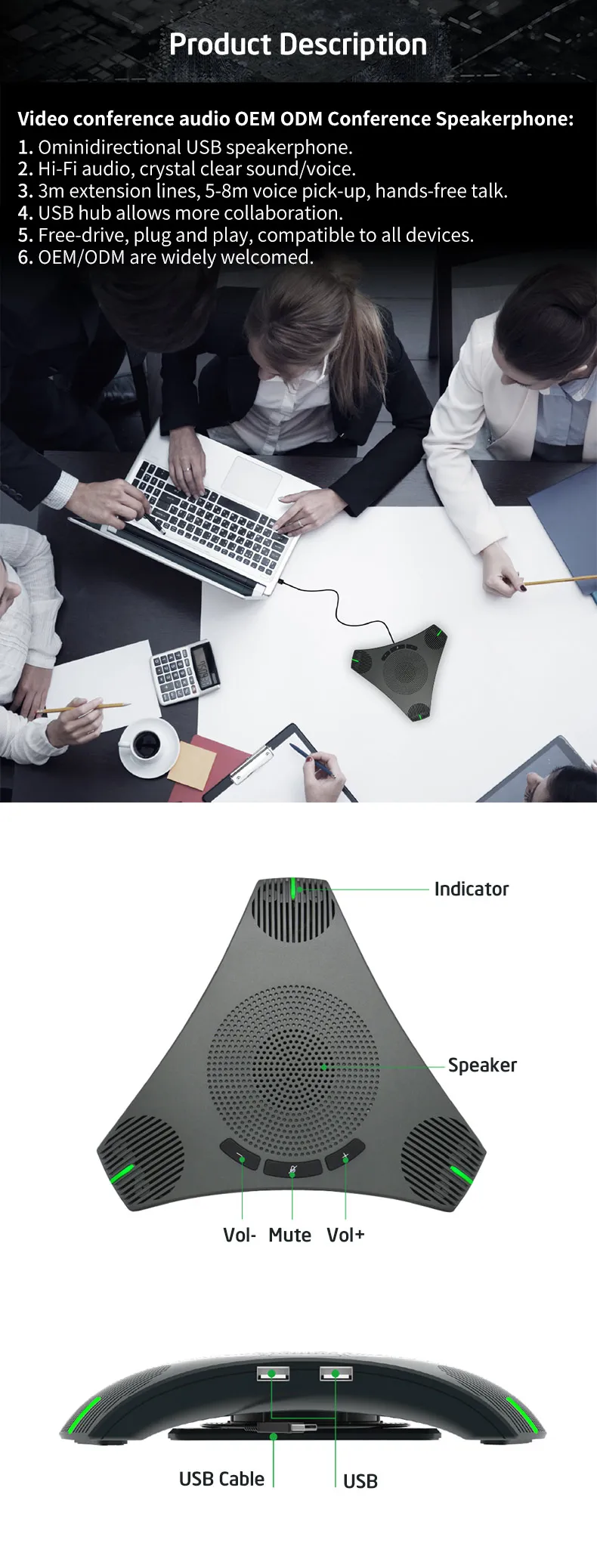 New Model of usb Speakerphone for Conference Speakerphone