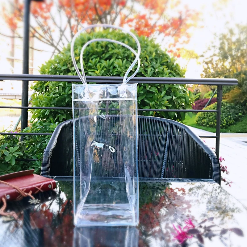 PVC Leakproof Ice Bag ECO Friendly Transparent Ice Pack Portable Ice Bucket Wine Champagne Bottle Chiller with Carry Handle
PVC Leakproof Ice Bag ECO Friendly Transparent Ice Pack Portable Ice Bucket Wine Champagne Bottle Chiller with Carry Handle