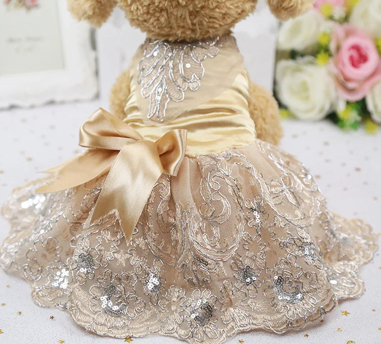 Dog party dress beautiful cotton hot sale pet cat cotton cloth