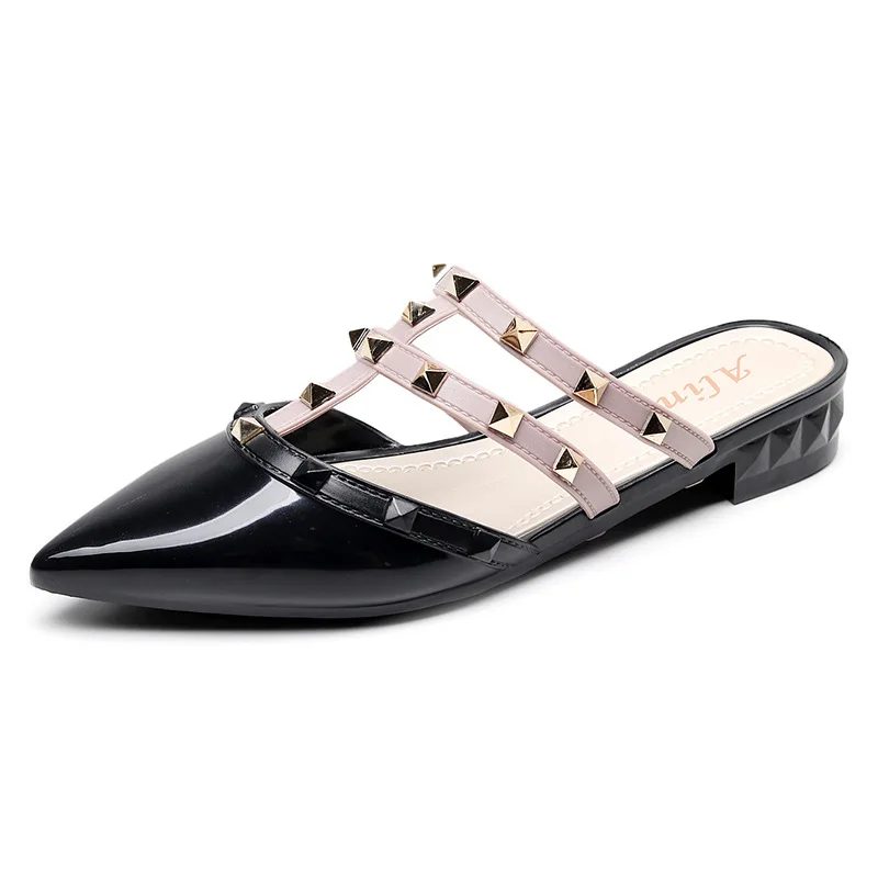 Women's Summer New Pointed Rivet Outer Wear Thick Heel Low Heel Slippers All-match Sandals And Slippers
Women's Summer New Pointed Rivet Outer Wear Thick Heel Low Heel Slippers All-match Sandals And Slippers