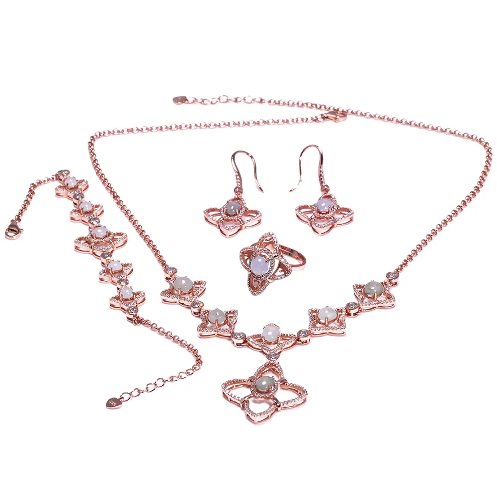 Ladies Necklace Sets Genuine Silver 925 Jewelry With Natural Jade Stone Setting Unique Design
Ladies Necklace Sets Genuine Silver 925 Jewelry With Natural Jade Stone Setting Unique Design