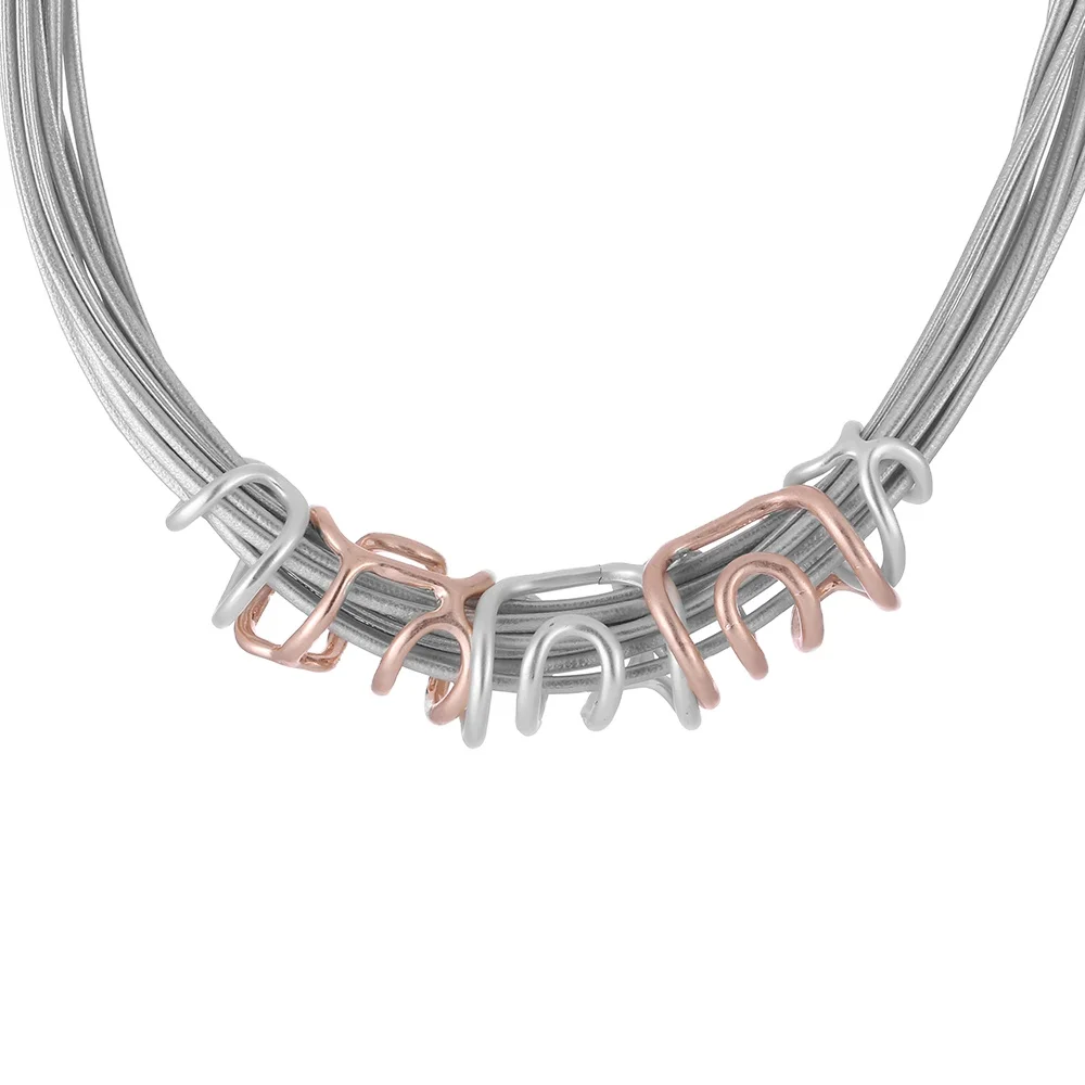 Hot selling fashion women's two-color tubular multi-strand simple universal two-color necklace jewelry in 2021
Hot selling fashion women's two-color tubular multi-strand simple universal two-color necklace jewelry in 2021