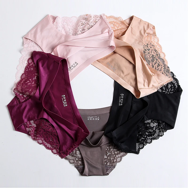 Sexy Women Lace side Underwear Seamless Breathable Briefs Nylon for Girls Ladies Cotton Crotch Solid Color Lingerie, 5 colors and customization
Sexy Women Lace side Underwear Seamless Breathable Briefs Nylon for Girls Ladies Cotton Crotch Solid Color Lingerie, 5 colors and customization