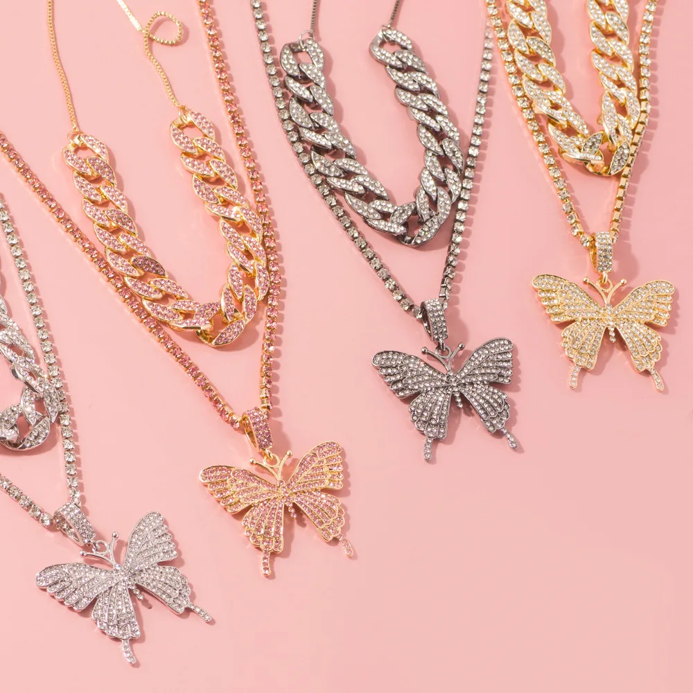 Butterfly Necklace Set Choker Necklace Women Girls Butterfly Chains Bling Hip hop Pendant Jewelry Set
Butterfly Necklace Set Choker Necklace Women Girls Butterfly Chains Bling Hip hop Pendant Jewelry Set