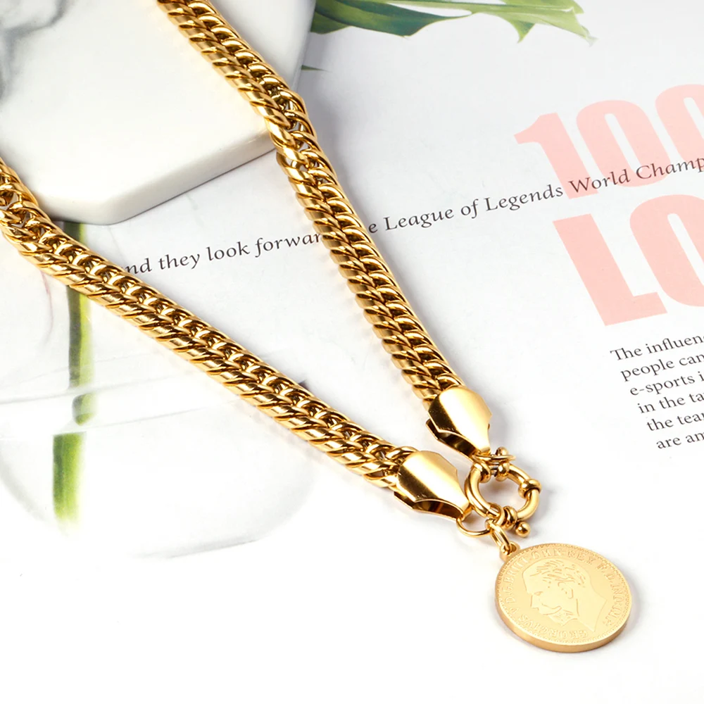 Gold Plated Stainless Steel Customized Jewelry Face Head Link Chain Choker Necklace for Unisex
Gold Plated Stainless Steel Customized Jewelry Face Head Link Chain Choker Necklace for Unisex
