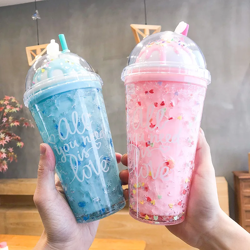 Creative Ice Cream Double Wall Cups with Straw Cute Student Plastic Summer Outdoor tumbler, 6 colors
Creative Ice Cream Double Wall Cups with Straw Cute Student Plastic Summer Outdoor tumbler, 6 colors