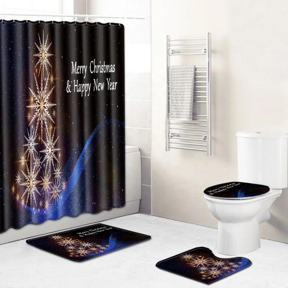 Shower Curtain Living Room Carpet Kitchen Floor Mat Doormat Christmas Series Bath Curtain 4 piece Set, Picture
Shower Curtain Living Room Carpet Kitchen Floor Mat Doormat Christmas Series Bath Curtain 4 piece Set, Picture