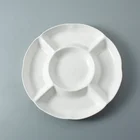 Ceramic Porcelain Compartment Divided Dinner Fruit Dishes Plates
