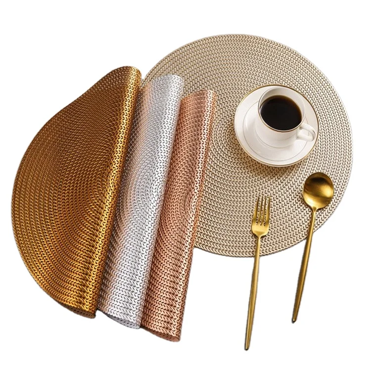Wholesale environmental protection PVC table mat heat insulation mat round placemat, Gold/silveryrose gold/bronze
Wholesale environmental protection PVC table mat heat insulation mat round placemat, Gold/silveryrose gold/bronze
