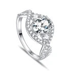 Engagement Ring Stone Rings Sun Star Trendy Silver Jewelry Women Ring Design Oval Zircon Stone Engagement Promise Ring