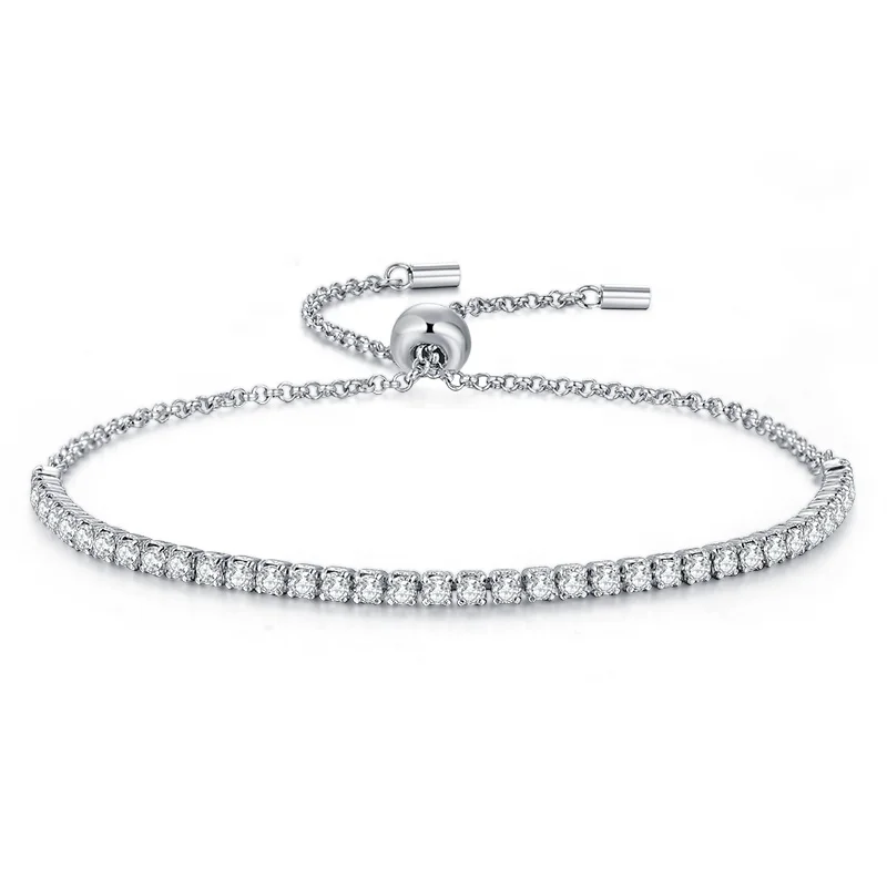Real 925 sterling silver Adjustable tennis Crystal CZ Charm Bracelet for women Jewelry making fashion HOT SALE
Real 925 sterling silver Adjustable tennis Crystal CZ Charm Bracelet for women Jewelry making fashion HOT SALE