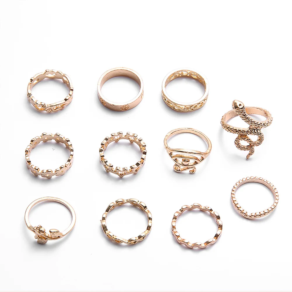Fashion Hot Sale Bohemia Jewelry Sets Adjustable Ring Set Whole 11Pcs Alloy Ring Set 2021 for Women, Silver/gold
Fashion Hot Sale Bohemia Jewelry Sets Adjustable Ring Set Whole 11Pcs Alloy Ring Set 2021 for Women, Silver/gold