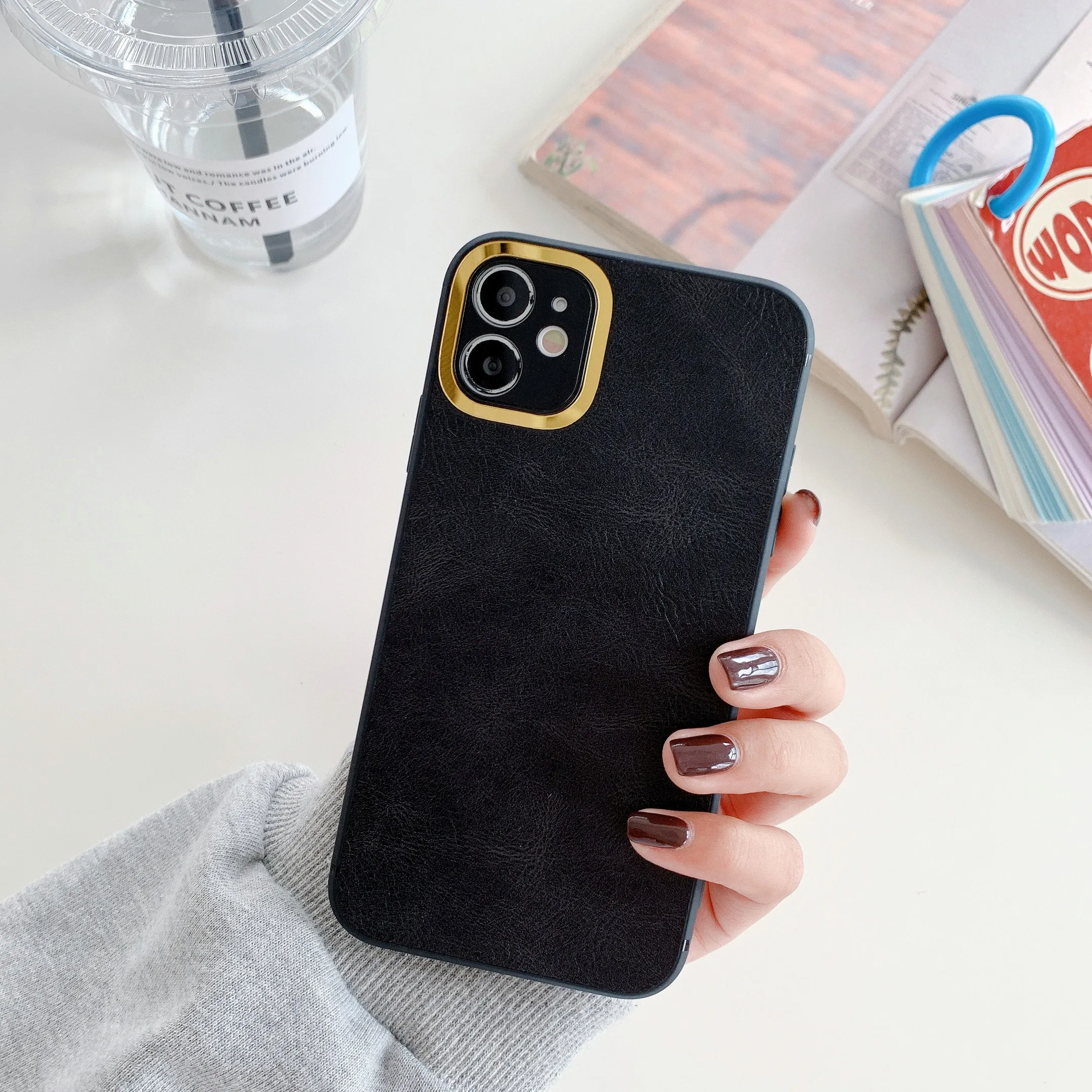 New Arrivals Plating Camera Hole PU Leather Case for iPhone 11 12 Pro Max XS XR, Black, blue, red, brown, gray
New Arrivals Plating Camera Hole PU Leather Case for iPhone 11 12 Pro Max XS XR, Black, blue, red, brown, gray