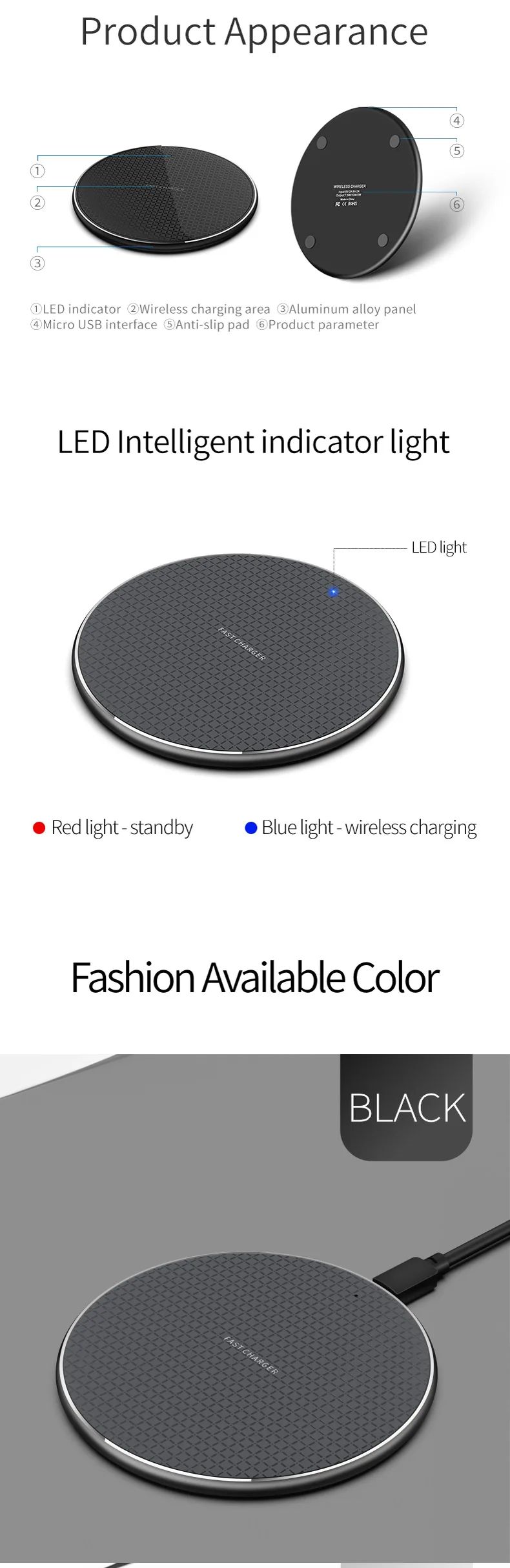 Hot wholesale 5V/2A Wireless Charger Wholesale New Arrivals 2020 Wireless Fast Charging Mobile Phones Charger For Iphone Android