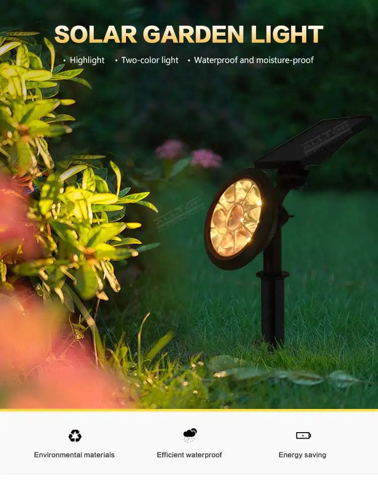 ALLTOP Solar Spotlights Solar Lights Adjustable RGB Solar garden light