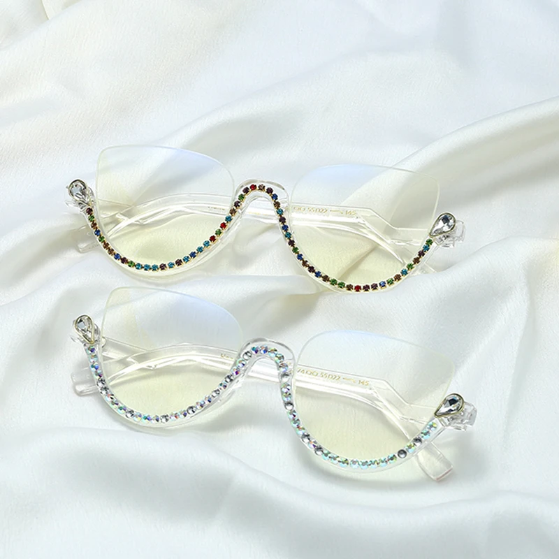 Latest Design Rhinestone Women Optical Frames Anti Blue-light Glasses Eyeglasses Eyewear For Girls Fashion Colorful Diamond, Custom colors
Latest Design Rhinestone Women Optical Frames Anti Blue-light Glasses Eyeglasses Eyewear For Girls Fashion Colorful Diamond, Custom colors