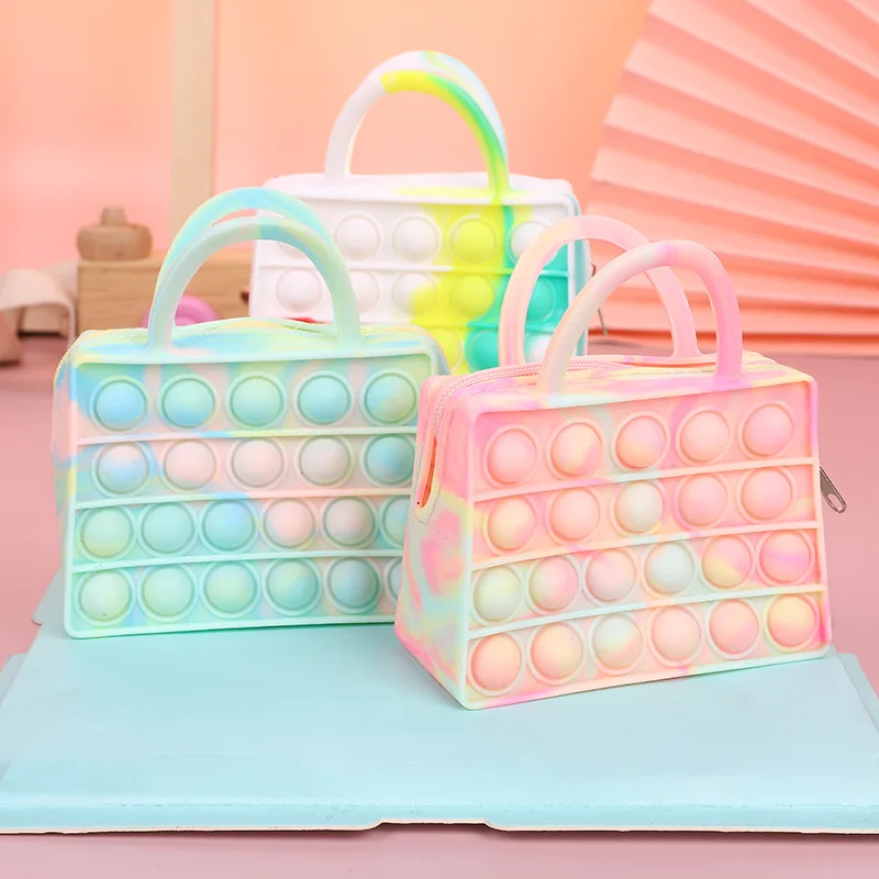 Wholesale Design Small Push Bubble Mini sling bag Kids Fidget toy handbags Cute Silicone Pop It coin Purse For Little Girl, 8 colors
Wholesale Design Small Push Bubble Mini sling bag Kids Fidget toy handbags Cute Silicone Pop It coin Purse For Little Girl, 8 colors