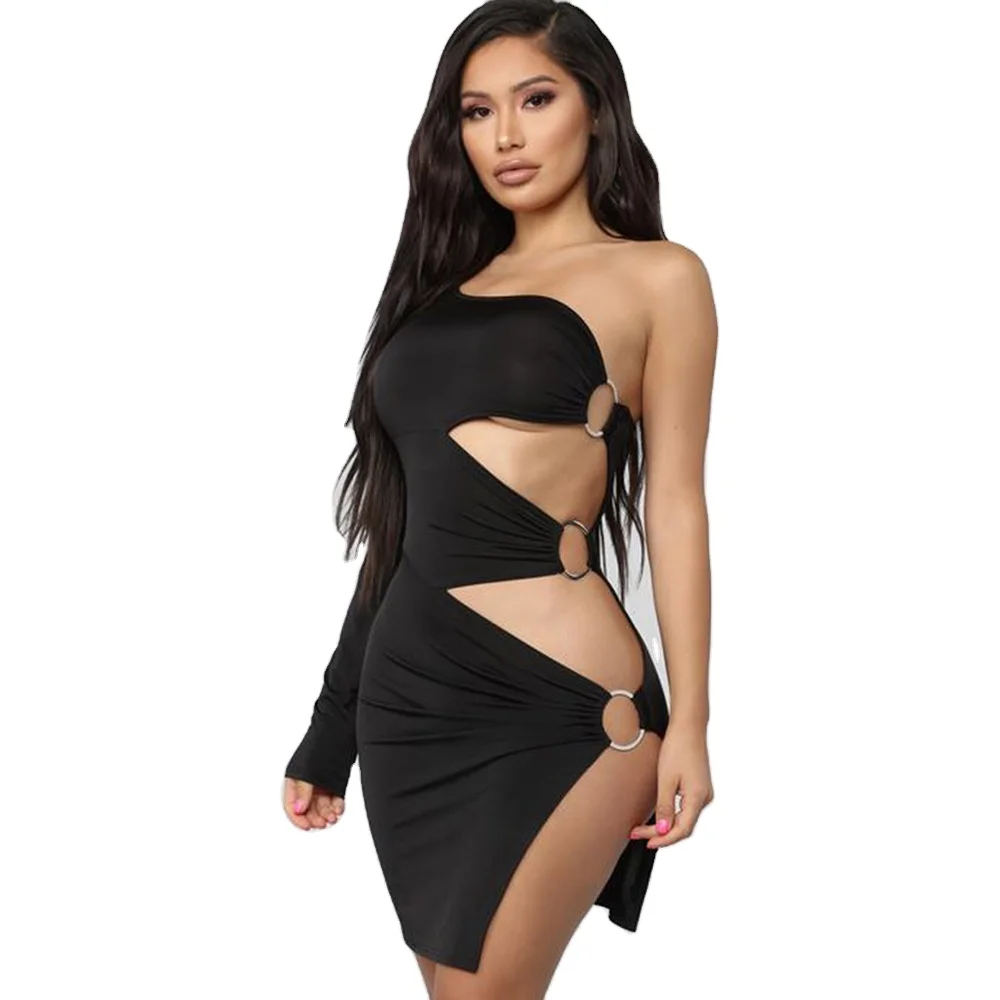 Wholesale women summer popular black mini dress plus size sexy one shoulder Loophole slim party club plus size dress
Wholesale women summer popular black mini dress plus size sexy one shoulder Loophole slim party club plus size dress